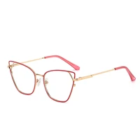 new metal cat eye personality anti blue light spectacle frames ladies fashionable trend myopia eyeglasses flexible temples wh524