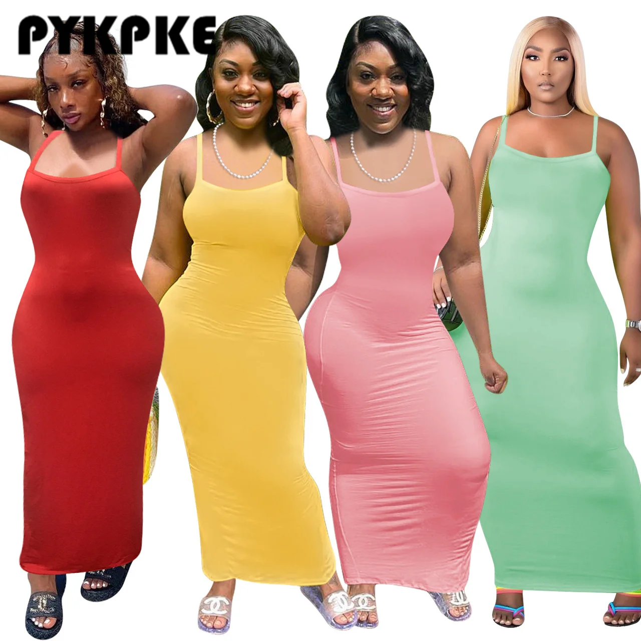 

Женское сексуальное облегающее платье без рукавов, однотонное облегающее Макси-платье, модные летние пляжные Клубные Вечерние платья на бр...