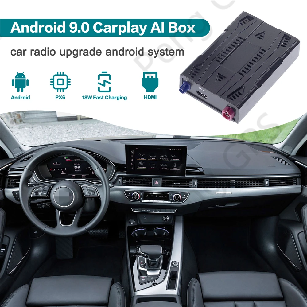 

Новая беспроводная Apple CarPlay AI Box Android авто для Audi A4L Универсальный Автомобильный Android мультимедийный плеер Box Android 9,0 система