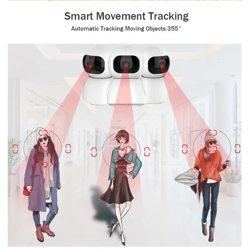 

3MP Cloud Video Surveillance Camera with Wifi Camera 1080P HD Night Vision Motion Detection Smart Home Security Camera