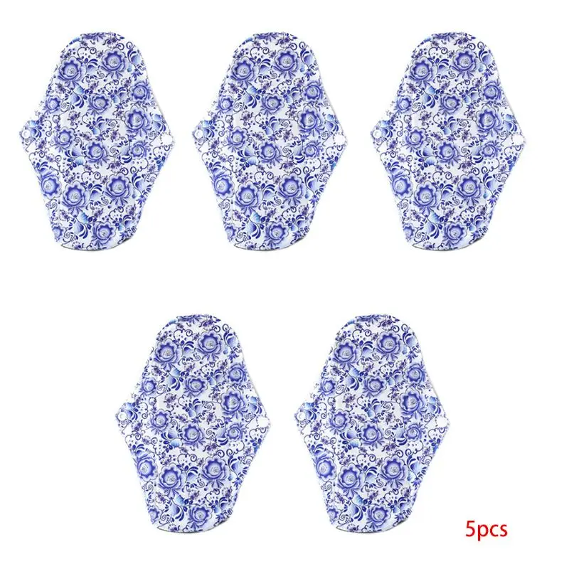 

5Pcs Reusable Sanitary Cloth Charcoal Absorbency Layer Washable Menstrual Pads K1KB