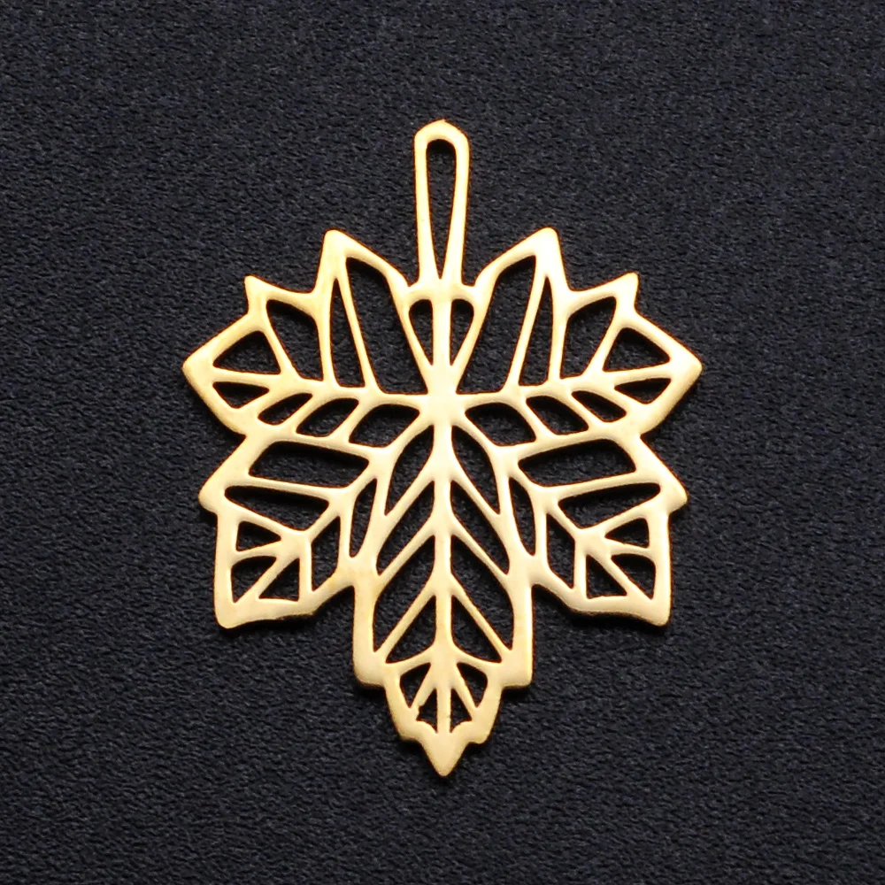 5pcslot Maple Leaf DIY Charms Wholesale 100% Stainless Steel Lucky symbol Connectors Charm Tree of Life  Jewelry Pendant (art.: 3a39b49a2d1) - 3a39b49a2d1
