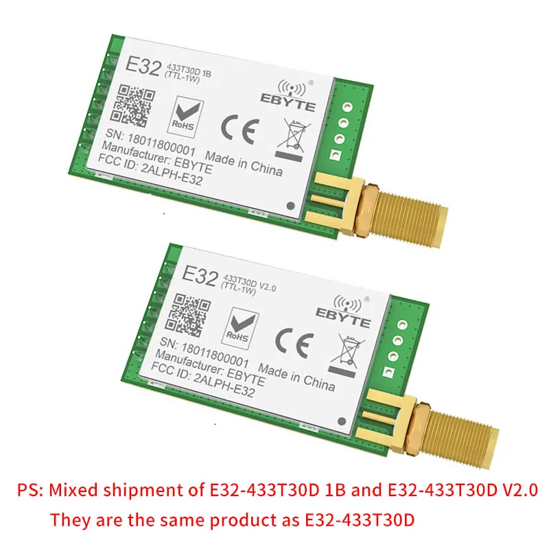 10 шт./лот E32-433T30D 1B V2.0 433 МГц SX1276 LoRa UART беспроводной трансивер IoT 30 дБм передатчик