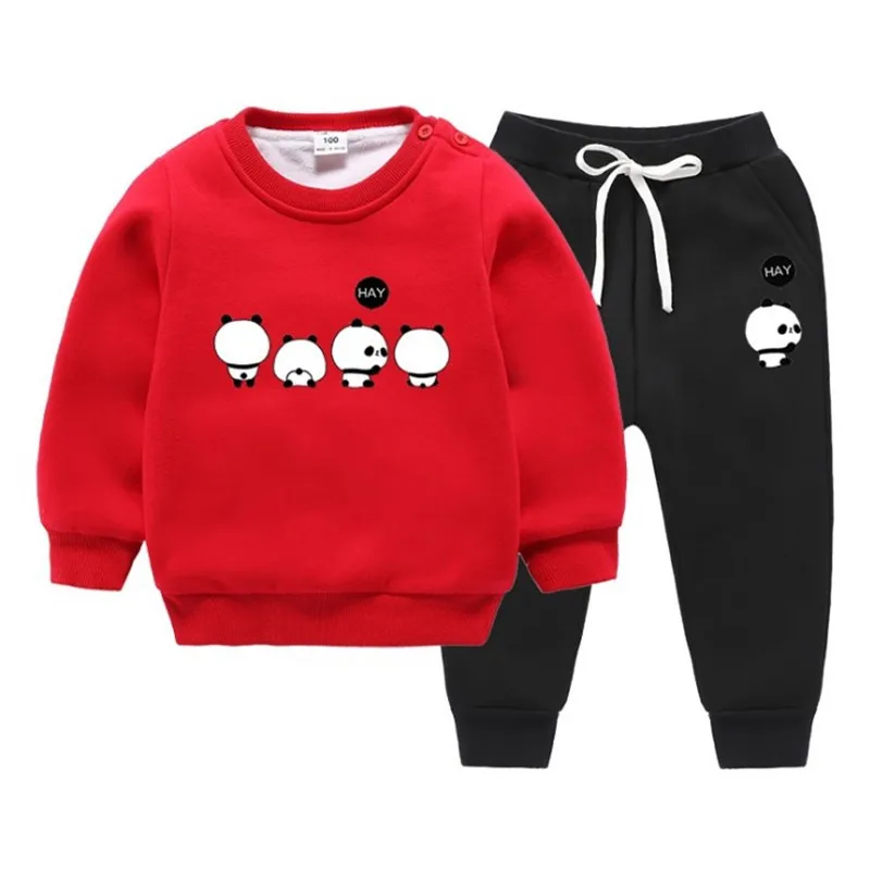 Зимняя детская одежда для мальчиков и девочек верхние костюмы свитшоты брюки 2