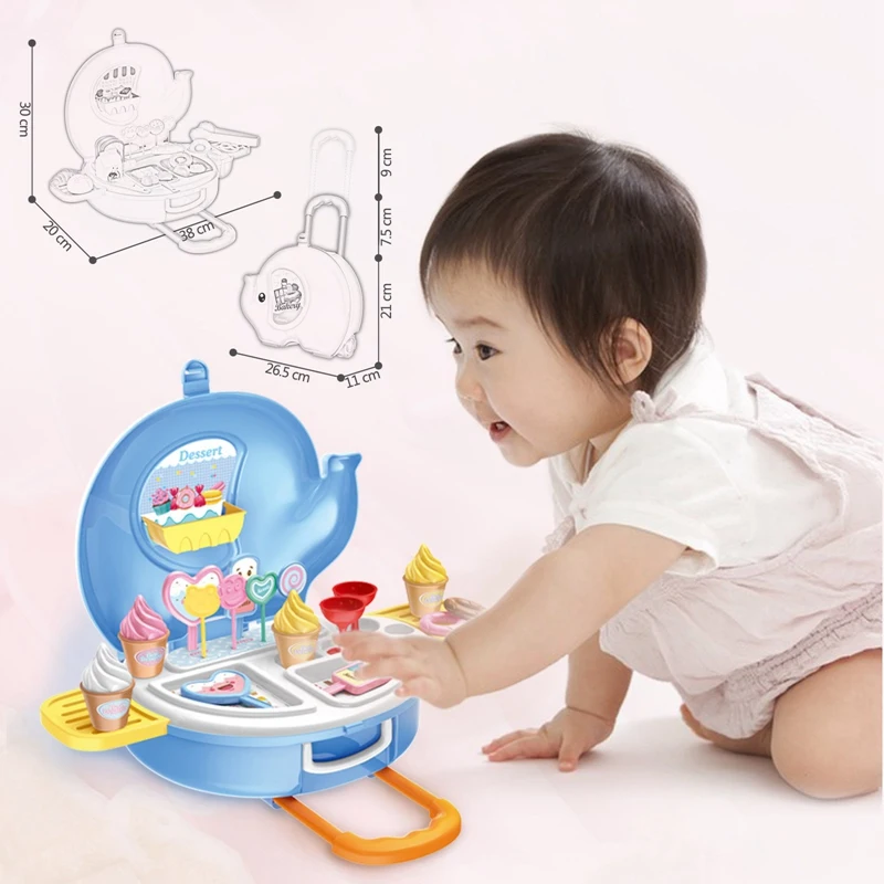 

Elephant Trolley Toy Simulation Kitchen Cooking Utensils Set Toys