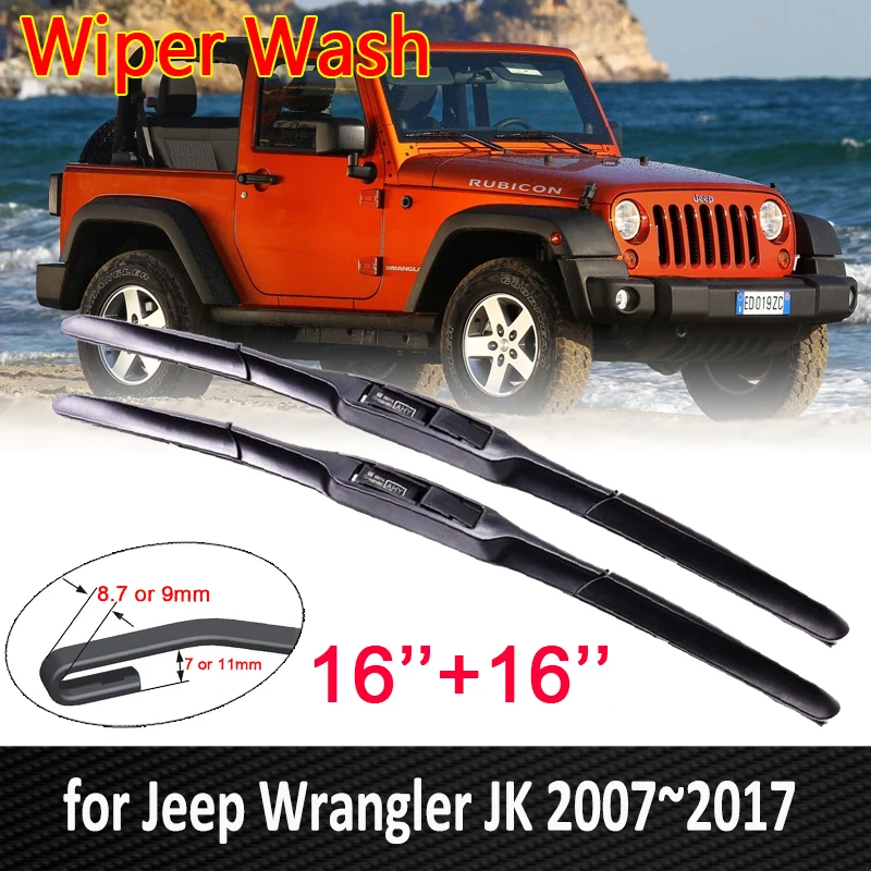 

for Jeep Wrangler JK 2007~2017 Car Wiper Blades 2008 2009 2015 2016 Front Window Windscreen Windshield Wipers Car Accessories