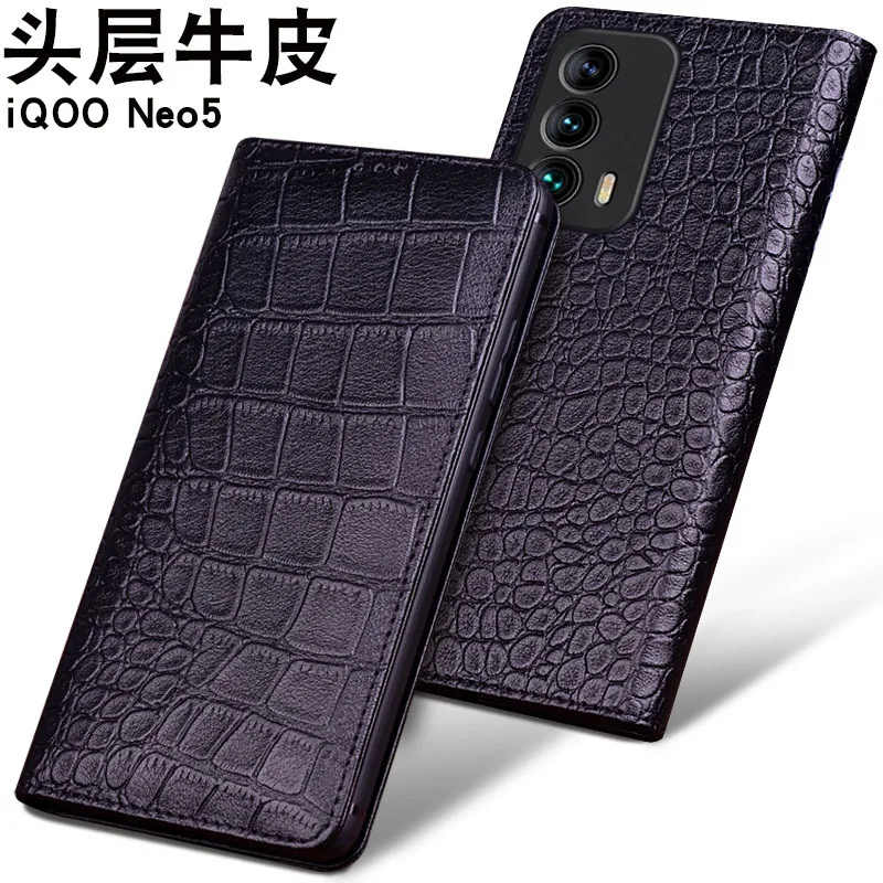 

Hot 2021 Luxury Genuine Leather Phone Cover Kickstand Holster Case For Vivo Iqoo Reo5 Reno 5 Phone Cases Protective Full Funda