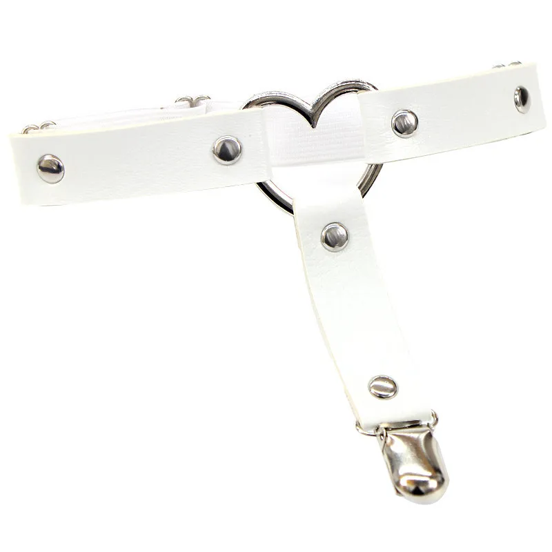 

Punk Gothic Heart Sexy Women's Stretch Garter PU Leather Belt Leg Loop Suspender Stockings Leg Chain Jewelry Drawstring Body