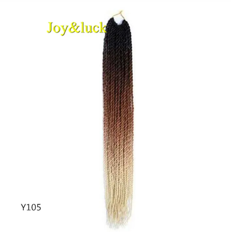 Y105 Joy& luck 24 дюйма Сенегальские закрученные крючком косички 30 прядей синтетические волосы для наращивания плетение волос - Цвет: Y105
