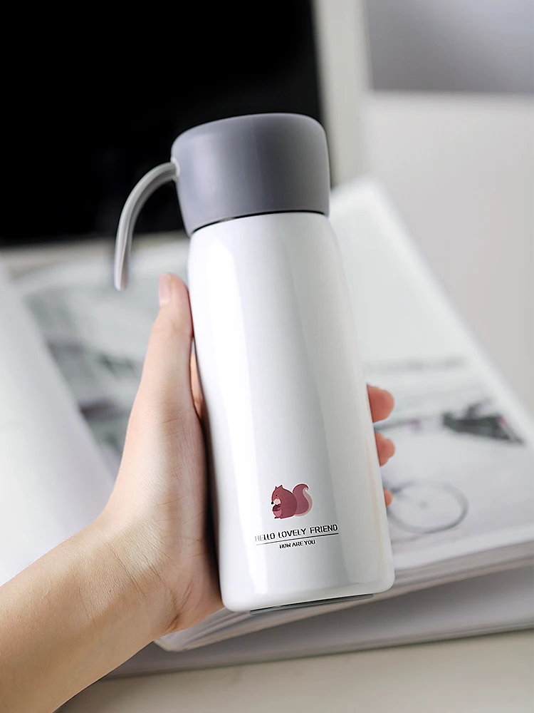 Fresh Korean Stainless Steel Tumbler Mug Coffee Thermos Cup Women Water Simple Students Thermal Bottle 500ML BB50BW | Дом и сад