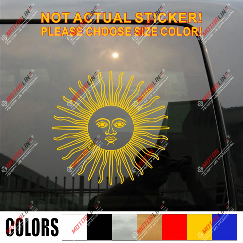 Автомобильная виниловая наклейка с изображением солнца мая флаг
