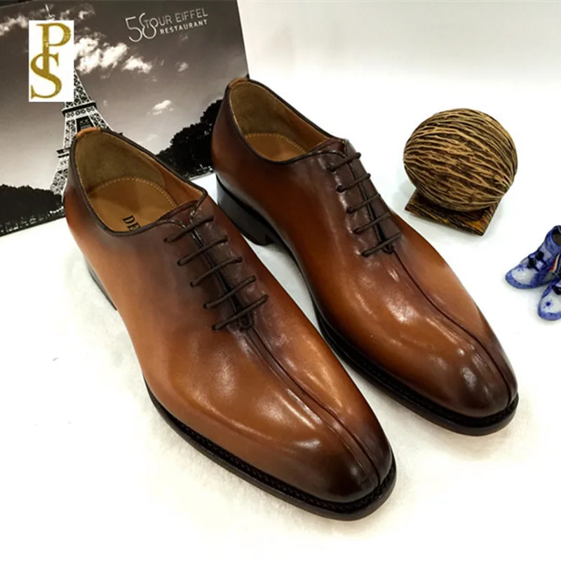 Мужские кожаные туфли ручной работы во французском стиле модельные туфли|Туфли| |