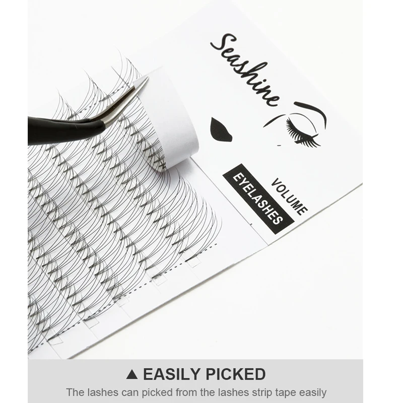 Seashine Russian Premade Volume Fans Eyelashes Extension C Curl 0.07 Thickness Short Stem Makeup Tools | Красота и здоровье