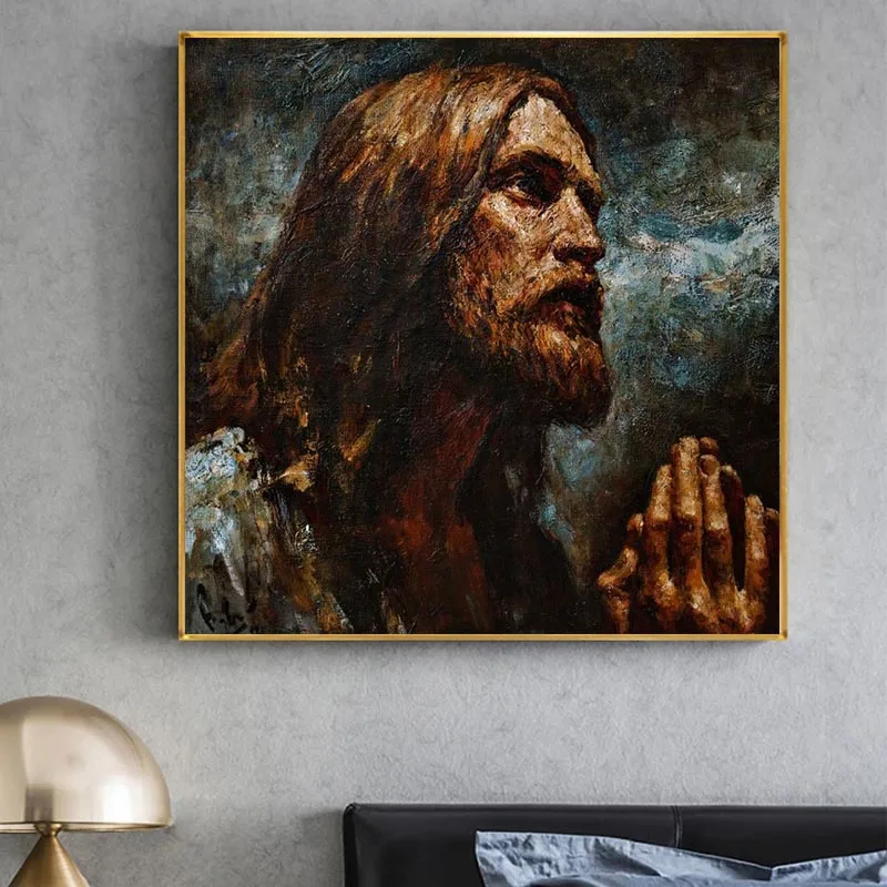 

Abstract Jesus Oil Pianting on Canvas Posters and Prints Wall Art Portrait Pictures for Living Room Home cuadros Decor No Frame