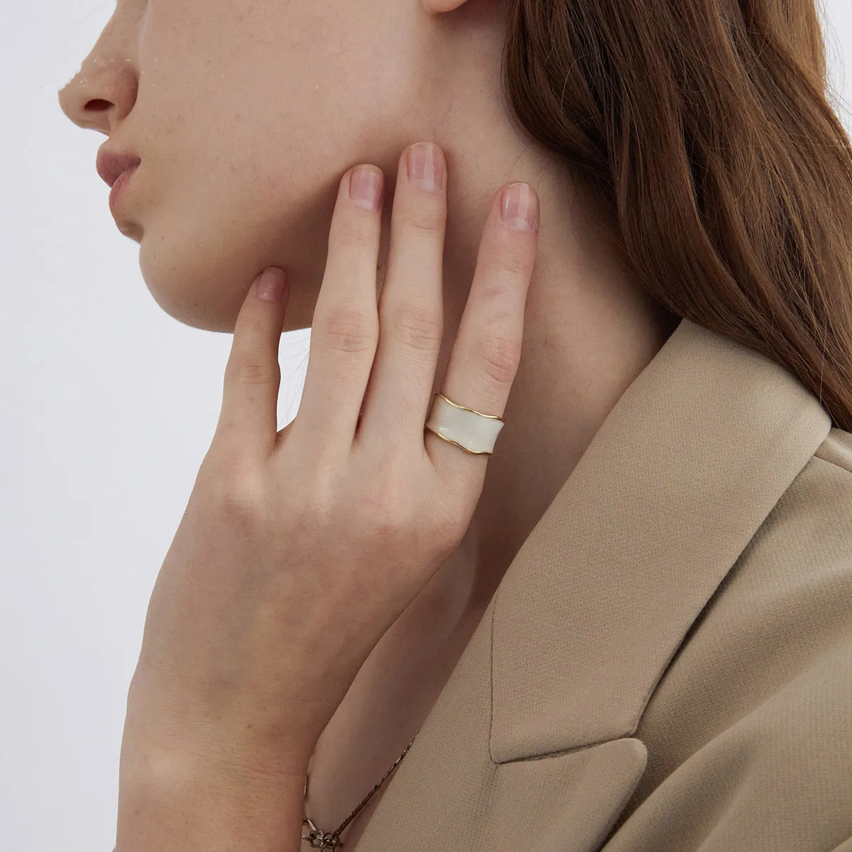 

Open Adjustable Ring Korean Popular Ring Multi-Color Design Sense of Simple Luxury Elegant Romantic Women's Jewelry