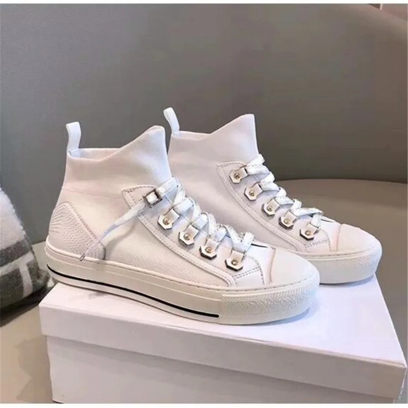 

Ollymurs High-top Canvas Shoes Socks Round Toe Thick-soled Single-layer Shoes Couple Shoes Buckle Thin Strap Women's Shoes