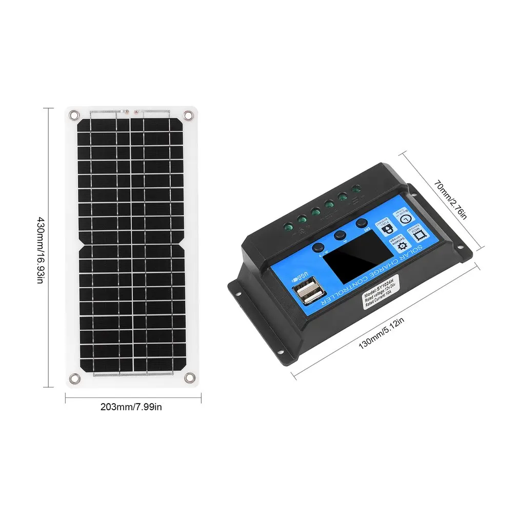 

12 W Outdoor Direct USB Output Solar Panel Controller Package Set Bill Free Solar Panel Kit High Conversion Efficiency Charger
