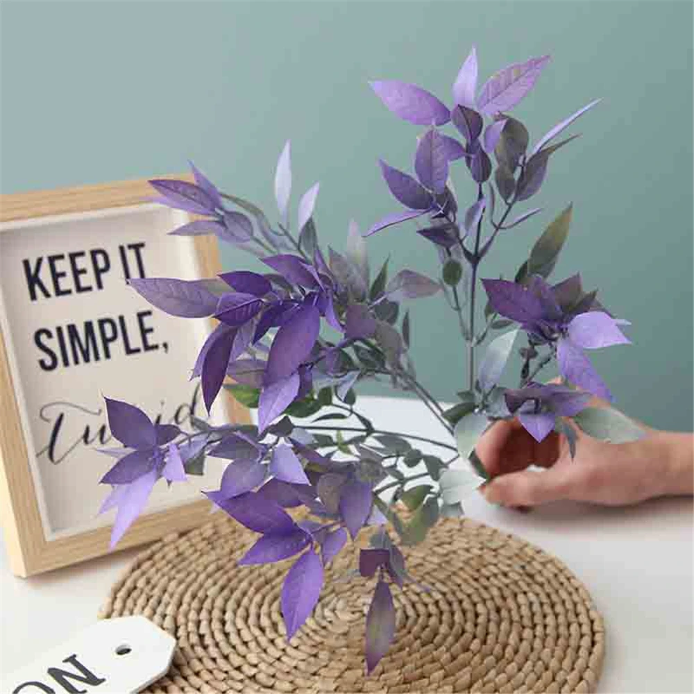 2pcs 6 Fork 4 Color Begonia Flower Small Plastic Leaf Bottoming Grass Wedding Road Lead Special Fake Table Decoration | Дом и сад
