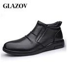 GLAZOVповседневные кожаные ботинки; Мужская обувь из натуральной кожи; Модная мужская обувь; Зимние ботильоны; Мужские ботинки; Зимняя мужская обувь; 2020