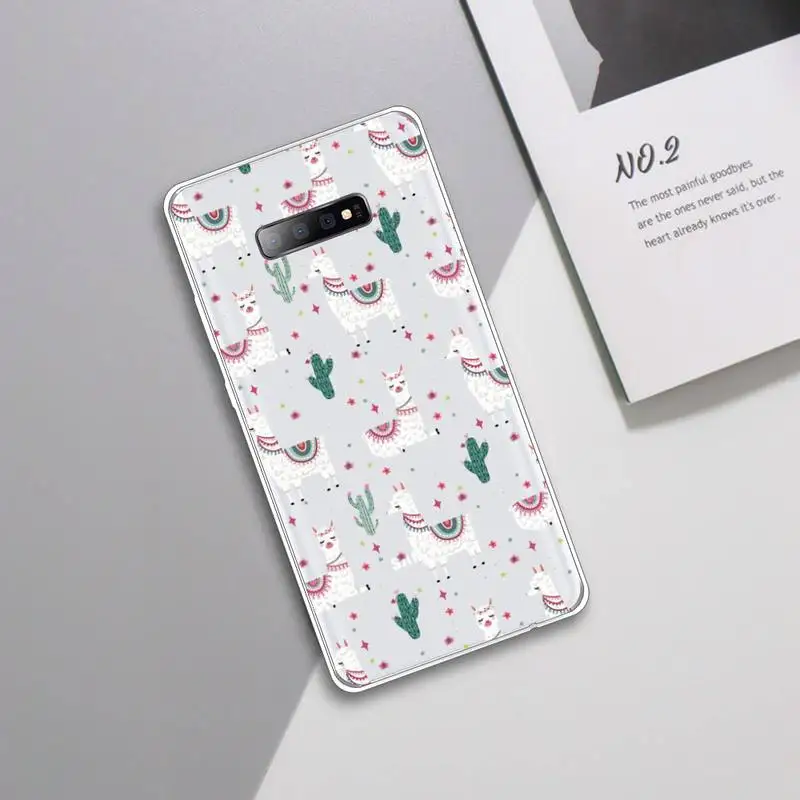 

Alpaca cute cartoon animal Phone Case Transparent For Samsung Galaxy A 71 21s S note 8 9 10 plus 20 ultra