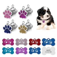 anti lost custom dog id tag engraved pet dog collar accessories personalized cat puppy id tag stainless steel paw name tags