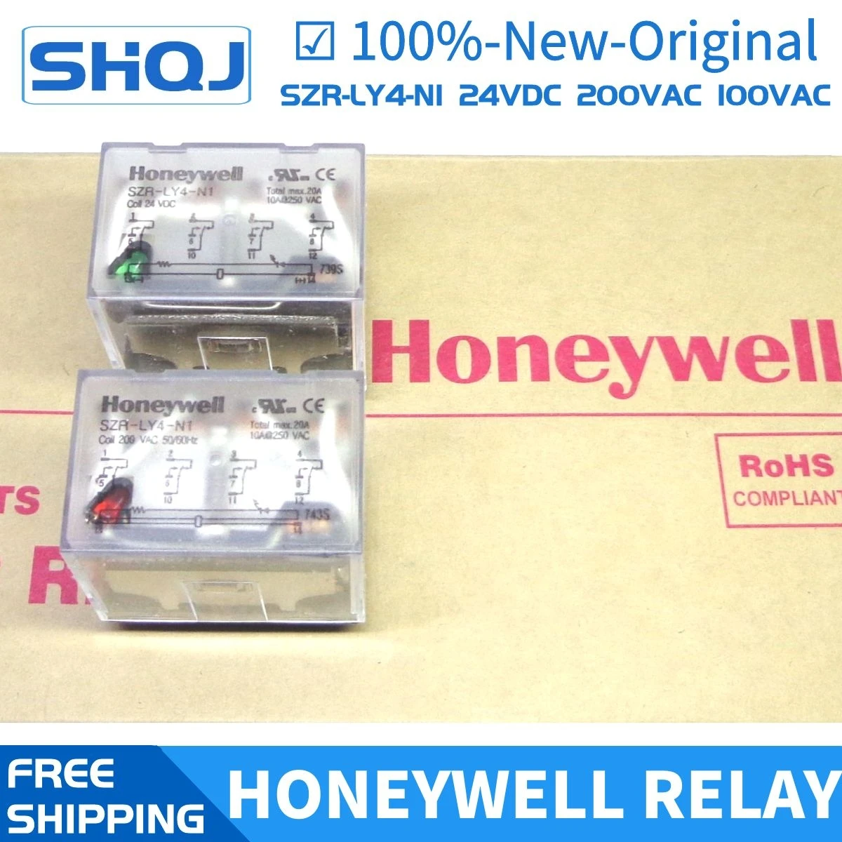 

1PCS Honeywell Relay SZR-LY4-N1 24VDC 200VAC 100VAC SZX-SLF-14 100%-new-original