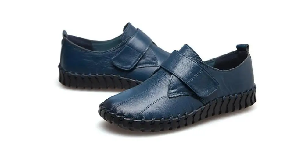 Classic New Women Flats shoes Autumn Woman Loafers Genuine Leather Female Shoes Slip On Ballet Bowtie Women's Shoe Large size