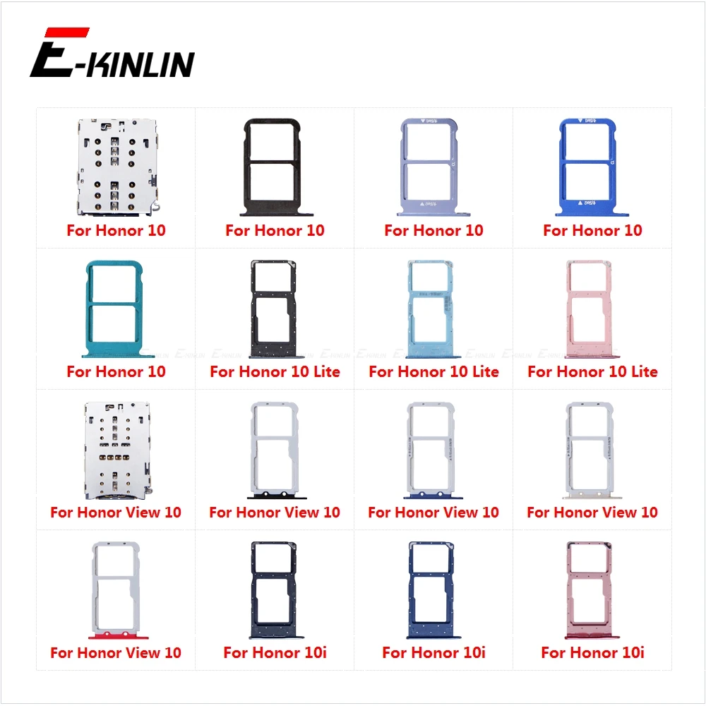 Sim Card Socket Slot Tray Reader Holder Connector Micro SD Adapter Container For HuaWei Honor View 10 Lite 10i