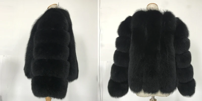 Модное пальто из натурального меха серебристой лисы, толстое теплое Женское пальто из синей лисы, зимнее элегантное пальто из натурального меха с круглым вырезом