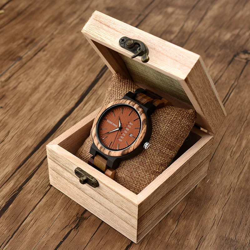 

Wooden watch Fashionable Simple and elegant Antimagnetic and shockproof Fashion Sen Department Folding Clasp with Safety