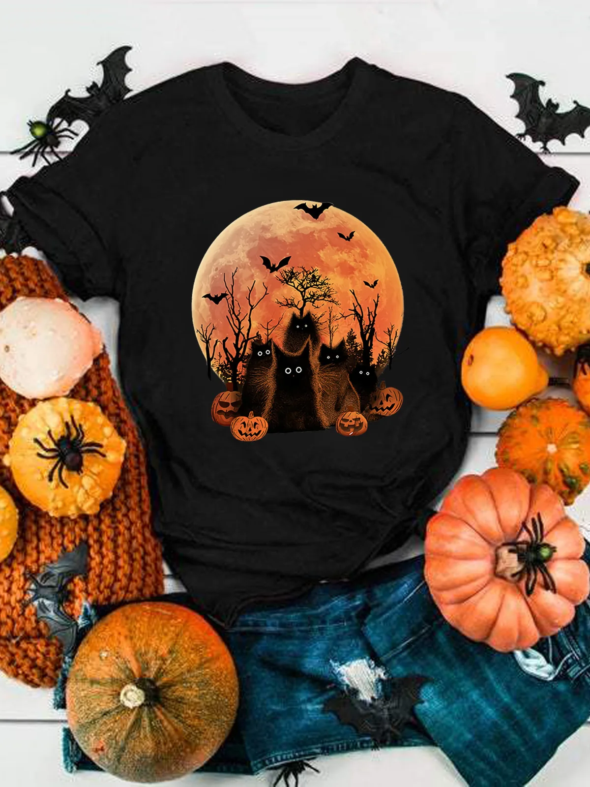 

Женская футболка на Хэллоуин осень День благодарения мультфильм кавайная модная одежда футболка Топ Футболка женская графическая футболк...