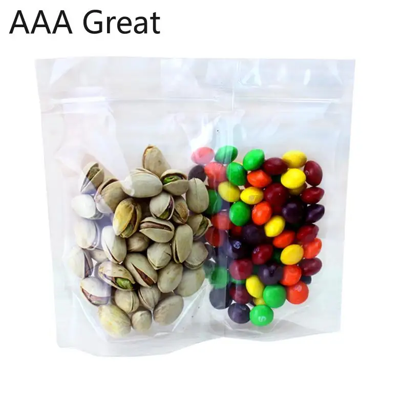 AAA отличный 500 шт./лот герметичный прозрачный самоуплотняющийся продуктовый мешок прозрачные подарки Ювелирные изделия почтовый замок упаковочная сумка стоячий пластиковый