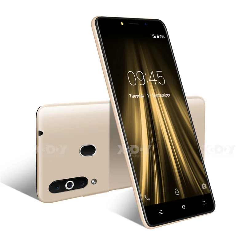 Мобильный телефон XGODY, 4G, отпечаток пальца, 2 ГБ, 16 ГБ, Android 6,0, смартфон, две sim-карты, 5,5 дюймов, 18:9, MTK6737, четыре ядра, 5 Мп, gps, мобильный телефон K20 Pro - Цвет: Gold