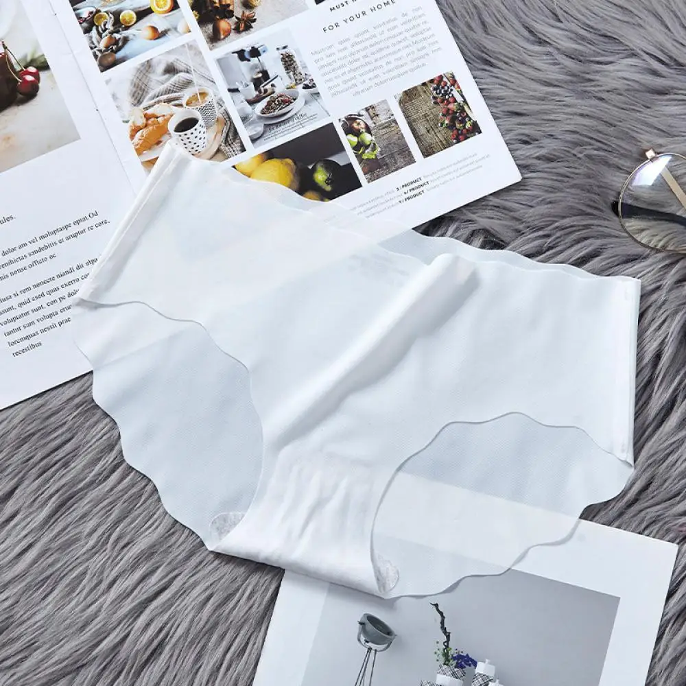 Женские бесшовные трусики размера плюс однотонное удобное шелковое нижнее белье