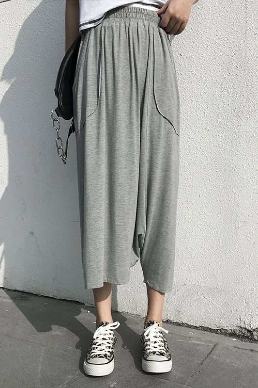 

Fashion Tide Summer Fashion Women Clothes Irregular Loose Elastic Three Quarter Length Pants Skirts Halfbody Student Styles WF19