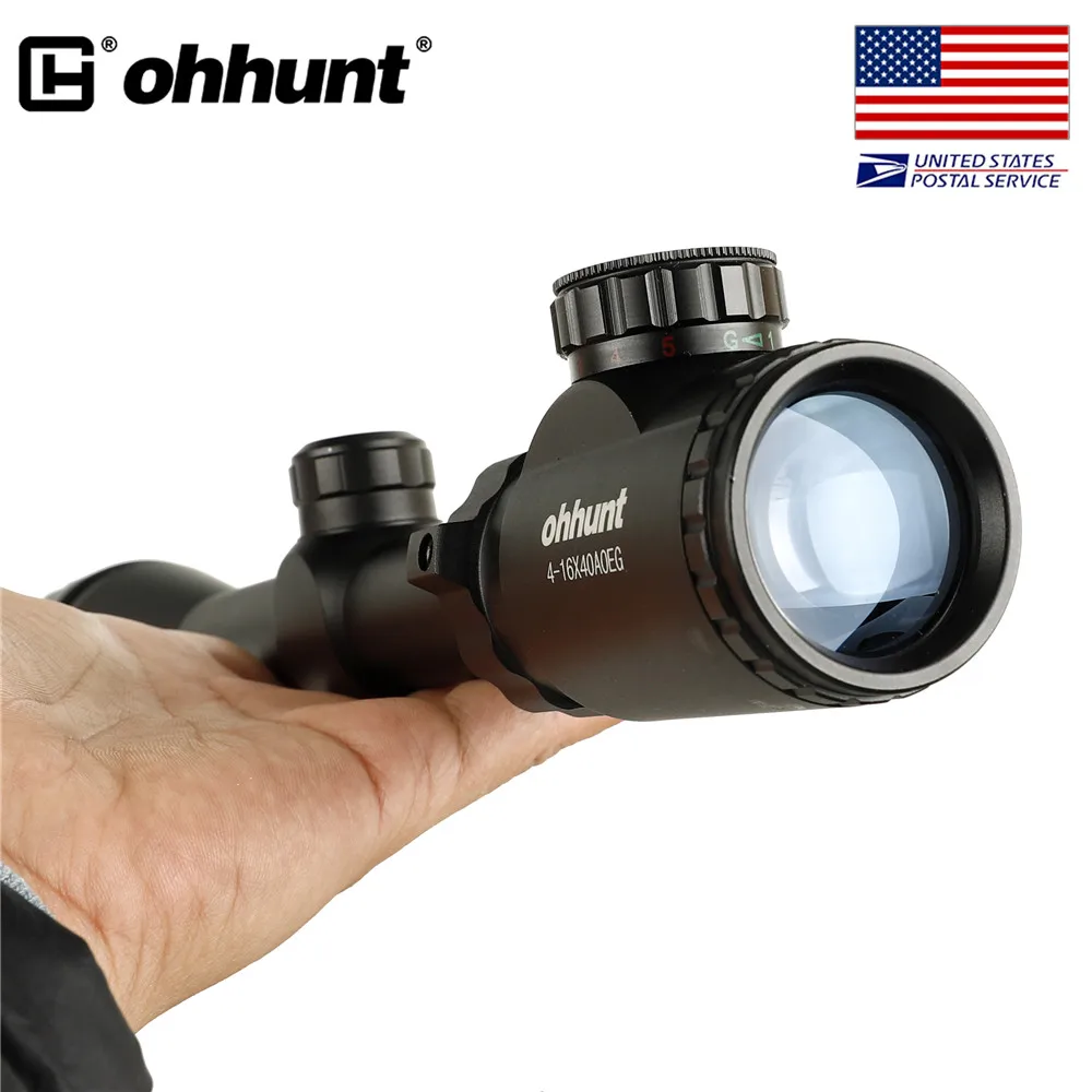 Корабль из США ohhunt 4 16x40 AOEG охотничий оптический прицел мил точка сетка Красная