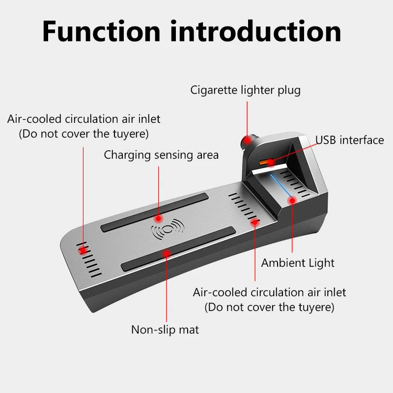 qi car wireless charger for audi a3 8v 2014 2021 interior cigarette lighter modification accessories mobile phone fast charging free global shipping