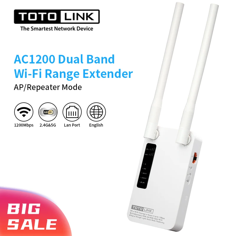 Wi Fi повторитель TOTOLINK EX1200M AC1200 2 4/5 ГГц с Lan портом и антенной|Беспроводные роутеры| |