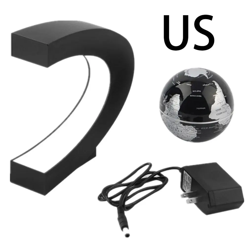 C Форма Магнитный Плавающий глобус Левитация Маглев вращающийся Карта мира