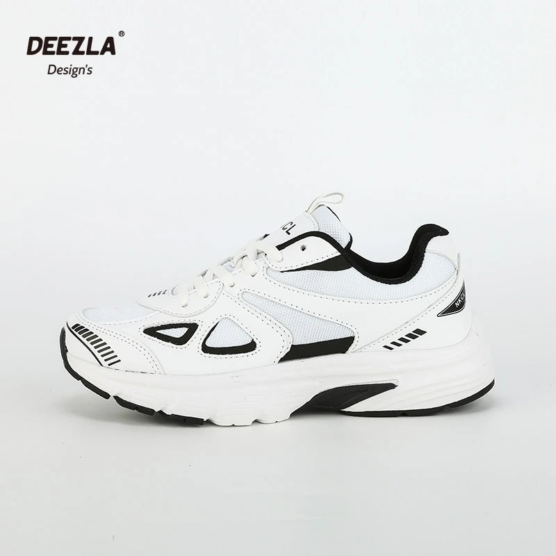 

Кроссовки женские на платформе, дышащая сетчатая спортивная обувь, Вулканизированная подошва, повседневные теннисные туфли, белые, 40