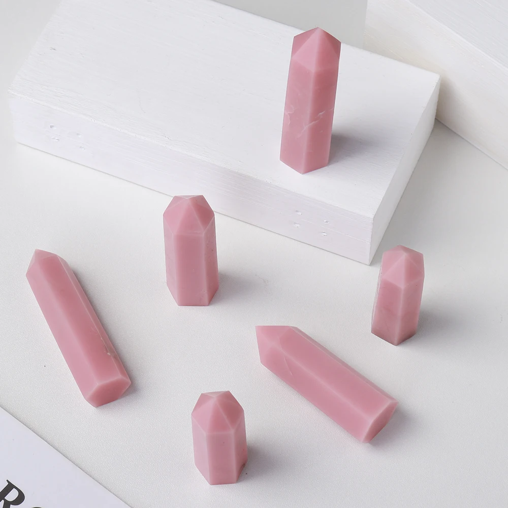 5-8 см натуральный розовый Опаловая точка с украшением в виде кристаллов башня