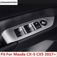car accessories for mazda cx 5 cx5 2017 2022 armrest window lift switch button panel cover trim stainless steel abs interior