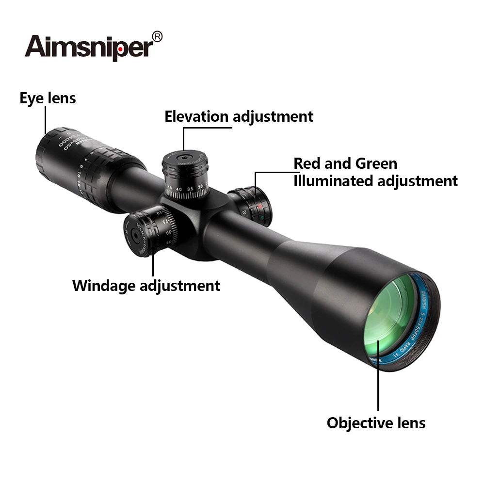 Hunting 5-25x50 FFP Rifle Spotting Scope Tactical Optics Sight Riflescope Red Green Reticle Side Parallax Adjust For Airsoft Gun | Спорт и