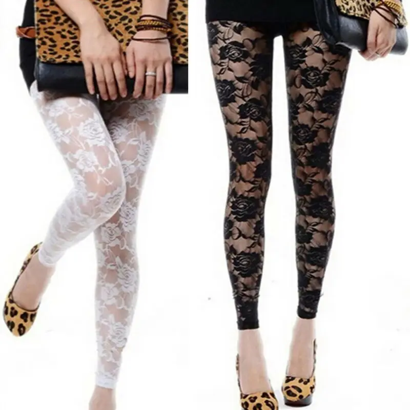 Фото 1pc Lace Legging Summer SexyThin Full Ankle length Leggings Legings Floral Hollow Out Hot Sale Женская одежда 1pc Lace Legging Summer SexyThin Full Ankle length Leggings Legings Floral Hollow Out Hot Sale Женская одежда