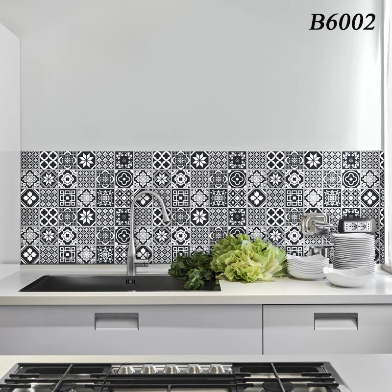

Kitchen Wallpaper High Temperature Paste Self-Adhesive wall paper Foil Waterproof Bathroom Kitchen Wall Sticker Home Decor