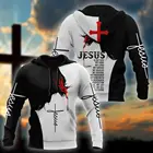 Толстовка мужская с 3D принтом Иисуса тату, Свитшот унисекс, пуловер на молнии, повседневная куртка, спортивные костюмы, осень