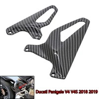 for ducati panigale v4 v4s v4 s 2018 2019 motorcycle rear foot pedal peg plate heel guard cover rearset protector carbon fiber