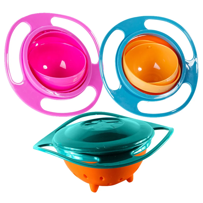 Универсальная посуда для кормления детей практичный дизайн вращающийся на