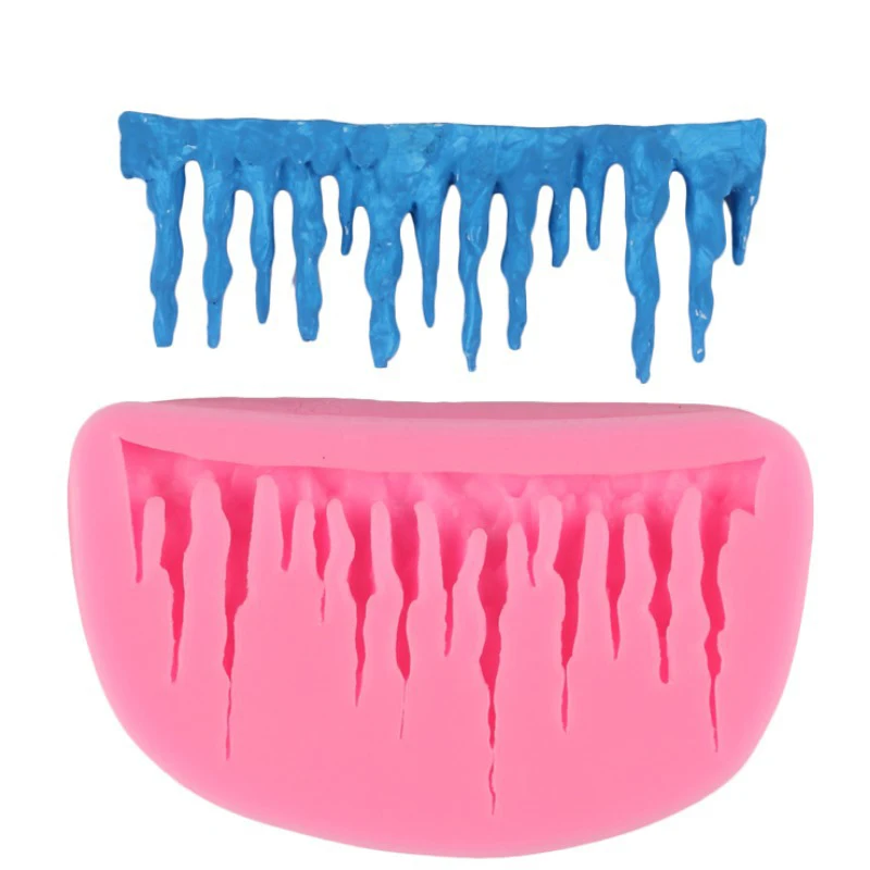 Icicles украшения для торта силиконовая форма сосулька граница Sugarcraft ледяные