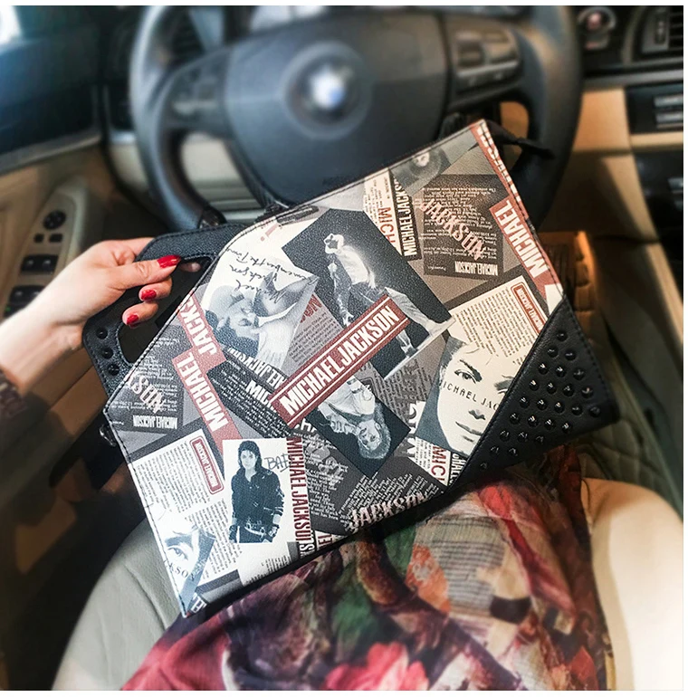 

2022 NEW handbag women designer small envelope clutch bag magazine printed luxury leather bag for men Free Shipping